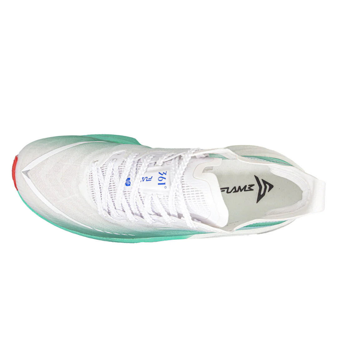 361° Flying Flame 5 "Qingdao" - Marathon Running Shoes Unisex White Green - Image 4