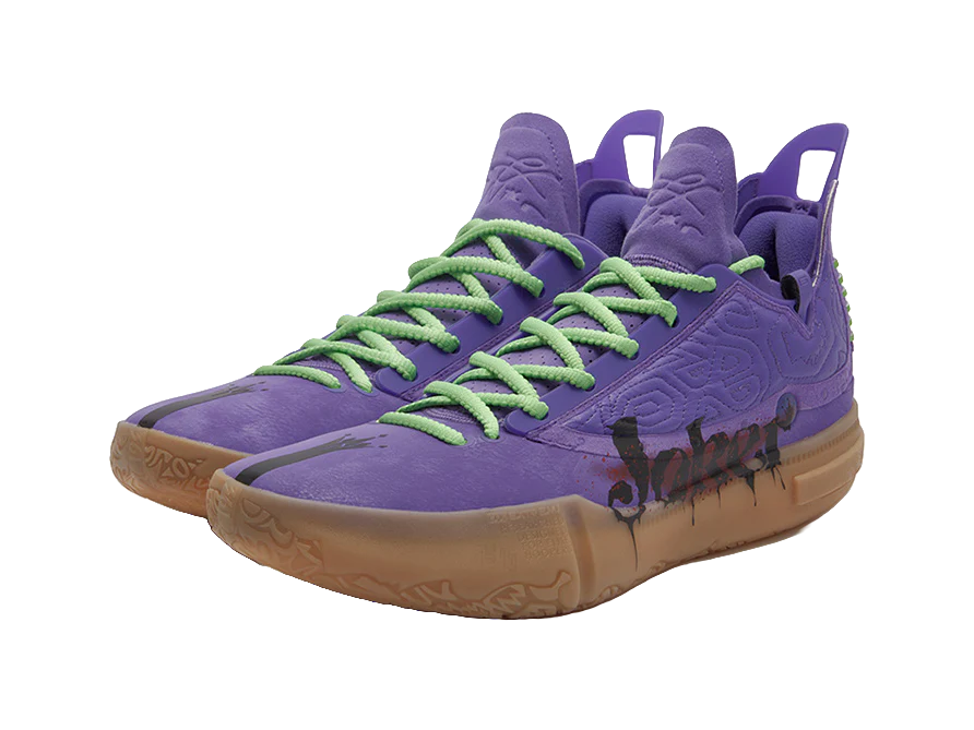 361° Nikola Jokić Joker 1 GT 'Joker' - Basketball Shoes Men's Purple/Green - Image 3