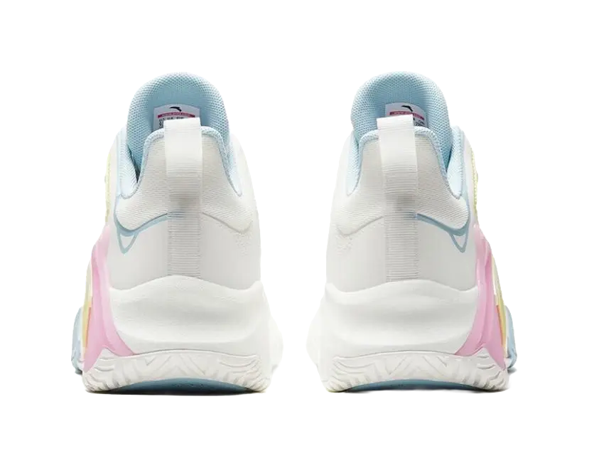 Anta Airspace 4 Men's Basketball Shoes - Slip & Abrasion Resistant Low Tops - White/Blue/Pink - Image 5