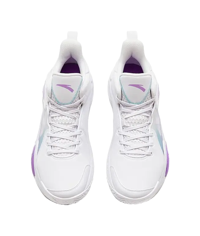 Anta Airspace 4 Men's Basketball Shoes - Slip & Abrasion Resistant, White/Purple - Image 3