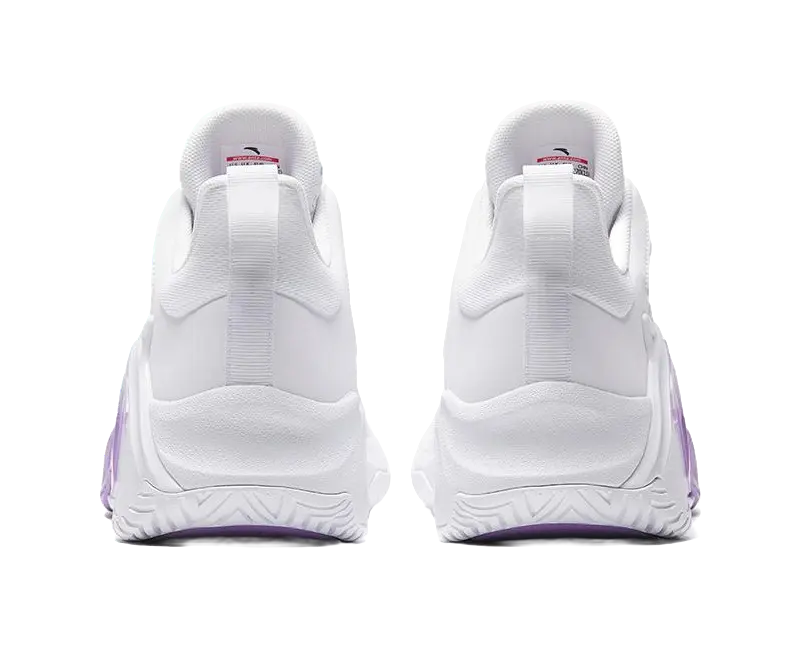 Anta Airspace 4 Men's Basketball Shoes - Slip & Abrasion Resistant, White/Purple - Image 4