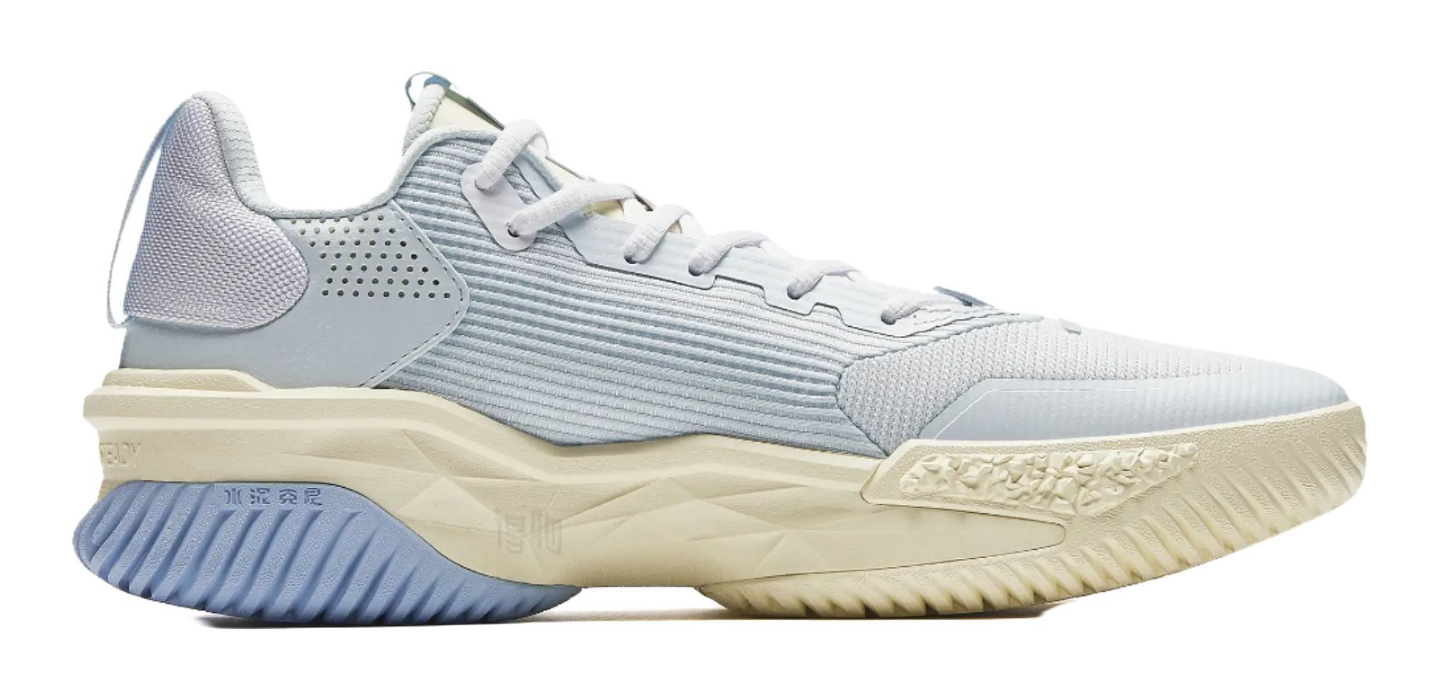 ANTA Airspace 5 Men's Low Top Basketball Shoes Light Mist Gray/Anta White - Image 2