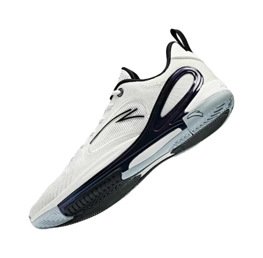 Anta Anti-Slip And Wear-Resistant Coverage Low-Top Air Cushion Basketball Shoes Mens White Black - Image 3
