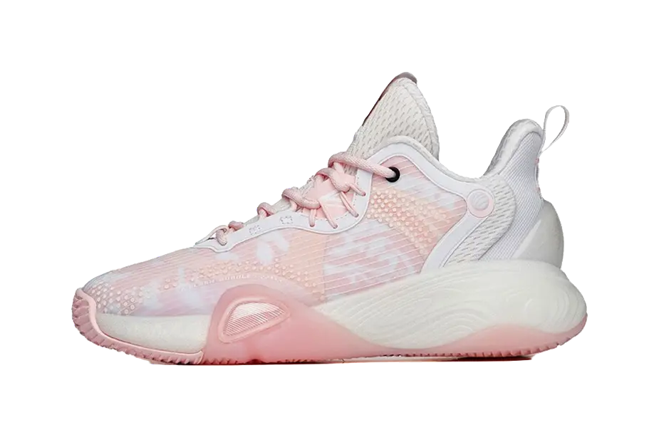 Anta Women's Bubble Bomb Basketball Shoes - Pink/White - Image 2