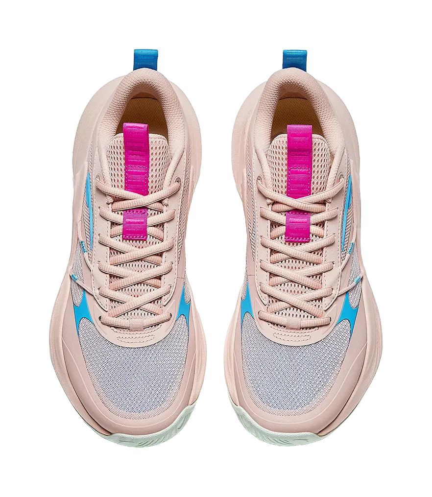 Anta Heat Wave Slip Resistant Abrasion Resistant Low top Basketball Shoes Mens Pink Blue - Image 4