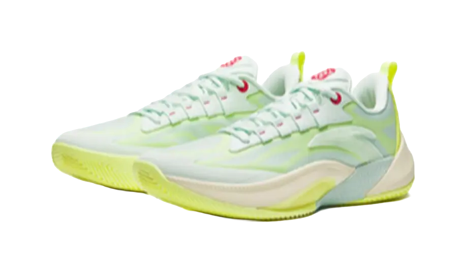 Anta Instantaneous 1 Basketball Shoes Men's Cushioning Wear-Resistant White Yellow Green - Image 2