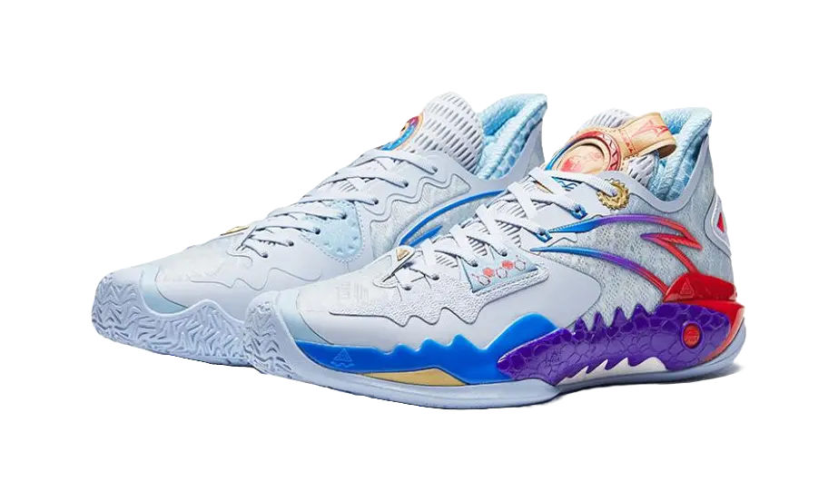 ANTA Shock Wave 5 Men's Basketball Shoes Blue Purple - Image 4