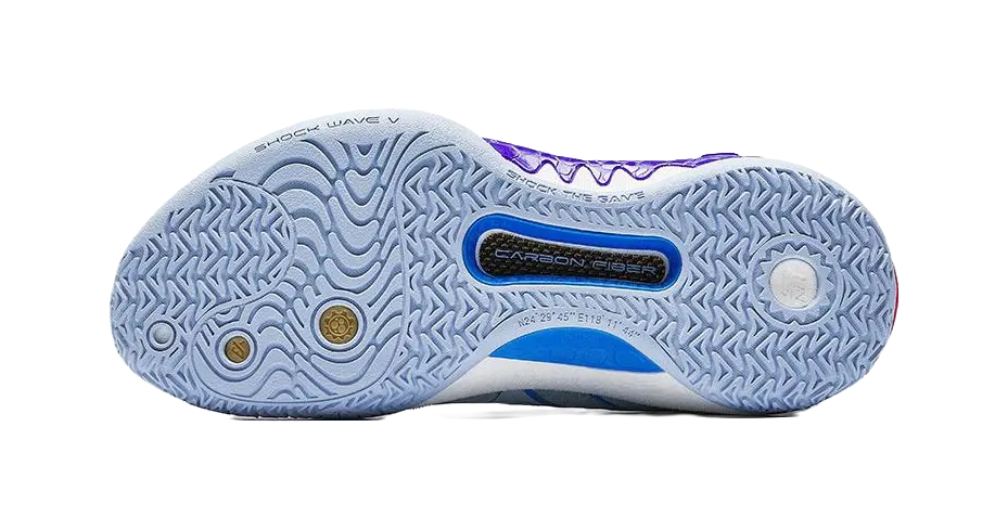 ANTA Shock Wave 5 Men's Basketball Shoes Blue Purple - Image 7