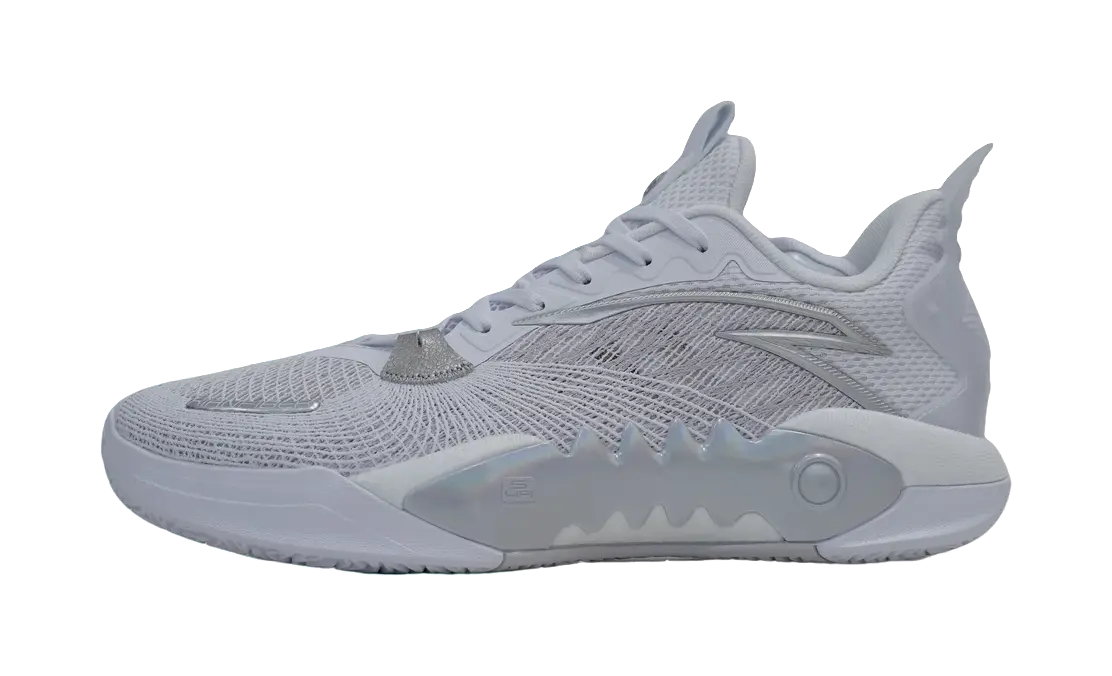 Anta Shock Wave 5 Men's Basketball Shoes - Cushioning, Wear-Resistant White - Image 2