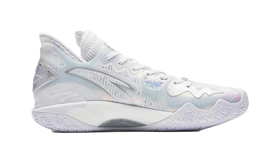 ANTA Shock Wave 5 Men's Basketball Shoes - White/Silver - Image 2
