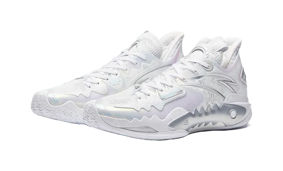 ANTA Shock Wave 5 Men's Basketball Shoes - White/Silver - Image 3