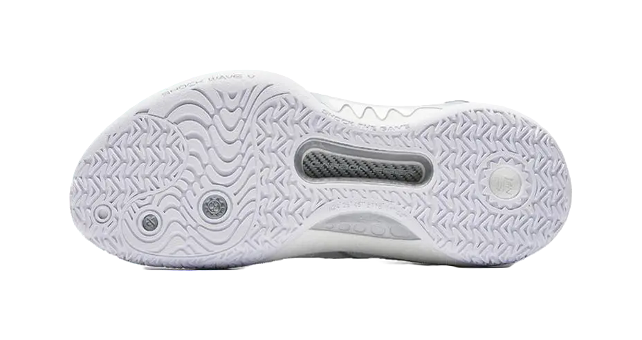 ANTA Shock Wave 5 Men's Basketball Shoes - White/Silver - Image 6