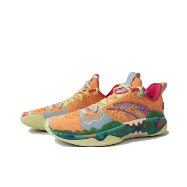 Anta Shock Wave 5 Pro Low-Top Basketball Shoes Men's Nitrogen Tech Peach Orange - Image 3