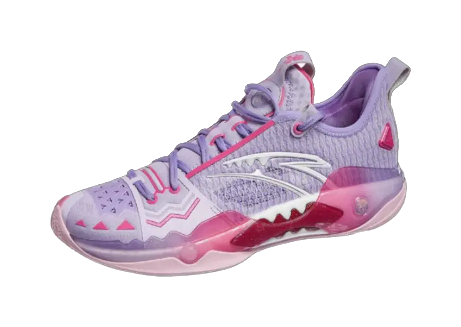 Anta Frenzy 5 Pro Low-Top Basketball Shoes Men's Pink Purple - Image 2