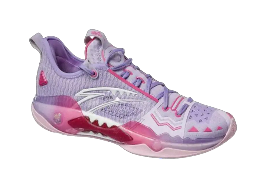 Anta Frenzy 5 Pro Low-Top Basketball Shoes Men's Pink Purple - Image 3
