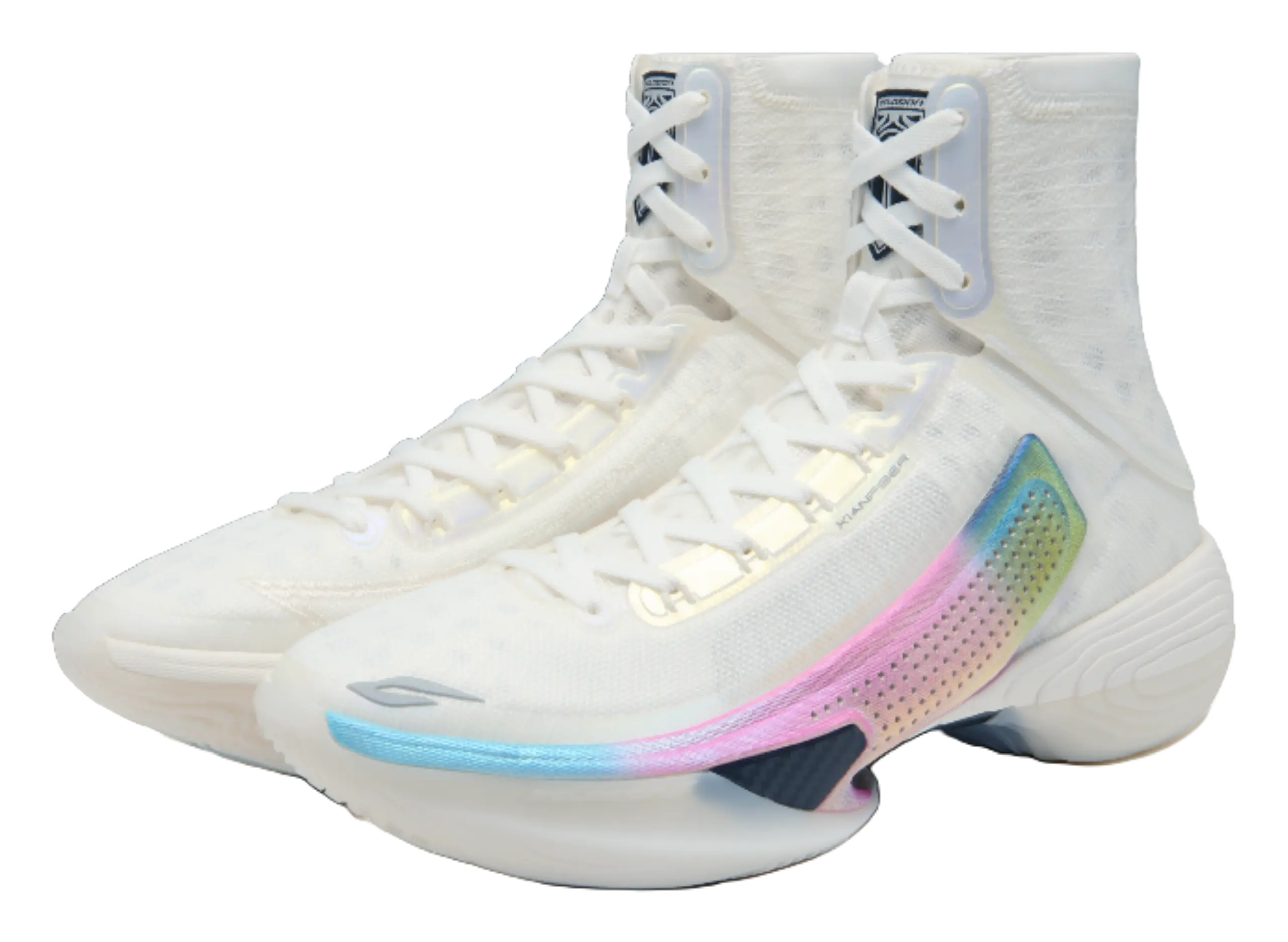 ANTA SNEAKERVERSE Eclosion Type 1 High-Top Basketball Shoes Men's Iridescent White - Image 3