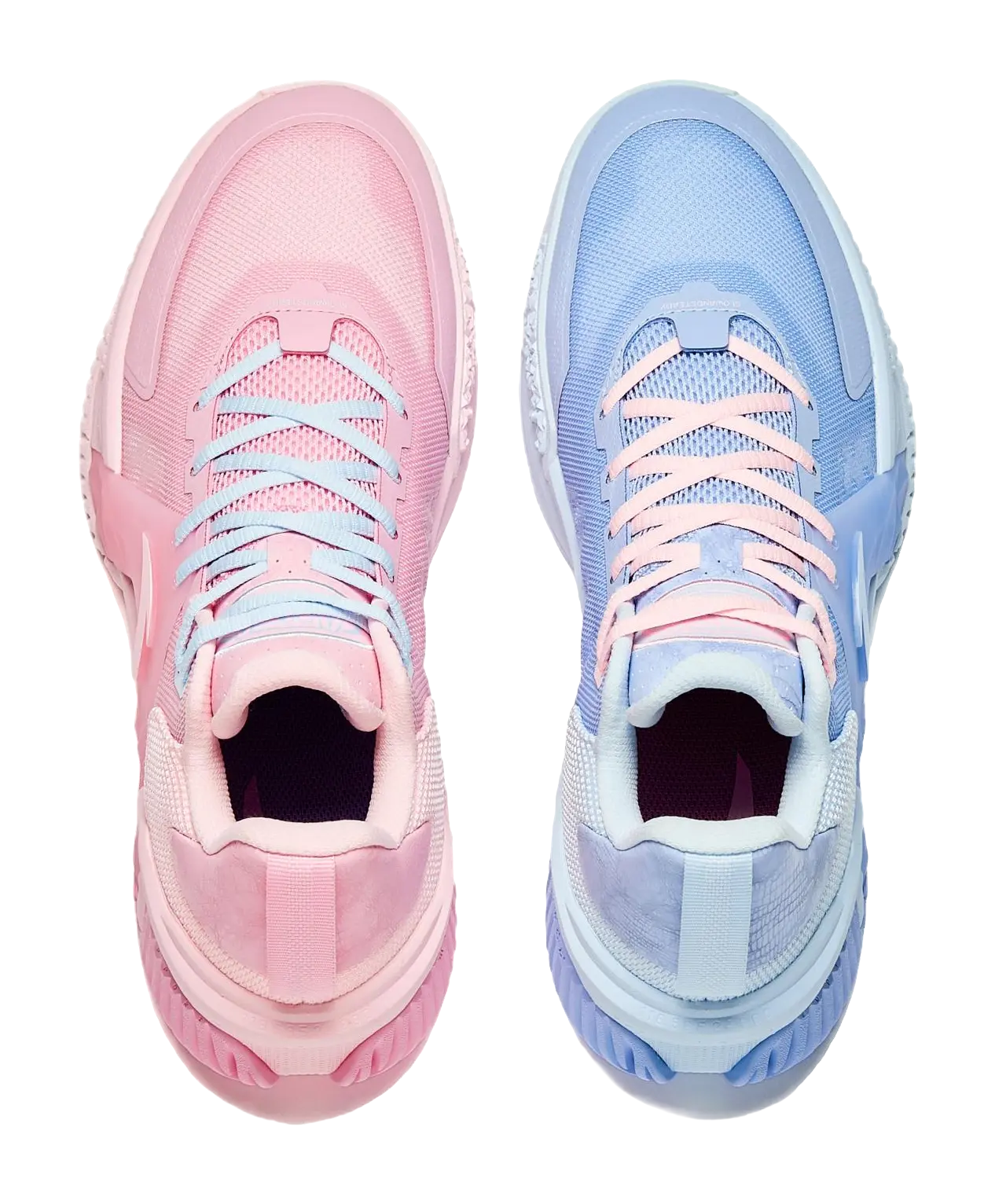 Anta Space 5 Cushioning, Abrasion Resistant, Anti Rollover Low Top Basketball Shoes Mens Pink Blue Mismatched - Image 6