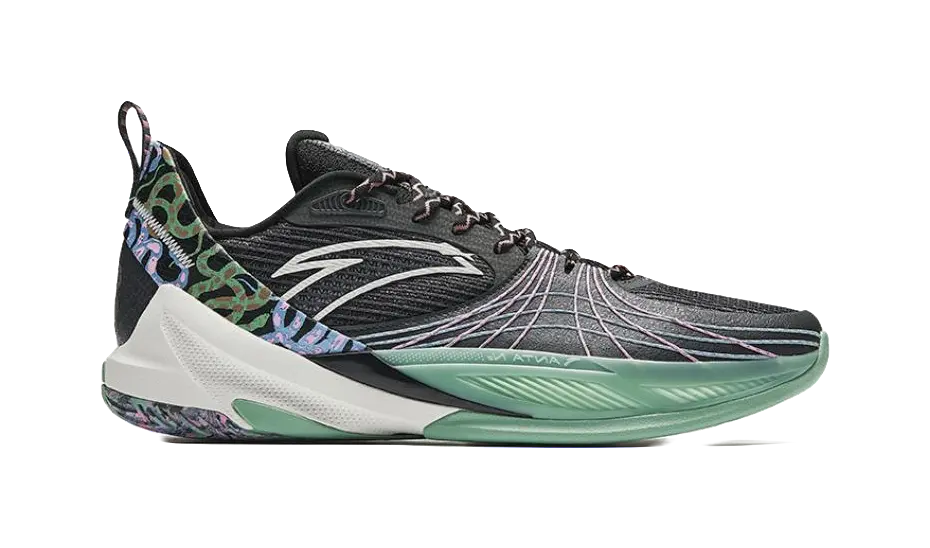 Anta Speed Decision 6 Men's Basketball Shoes - Anti-Slip, Cushioned, Black/Green - Image 3