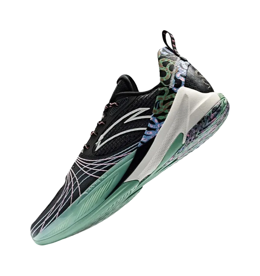 Anta Speed Decision 6 Men's Basketball Shoes - Anti-Slip, Cushioned, Black/Green - Image 4