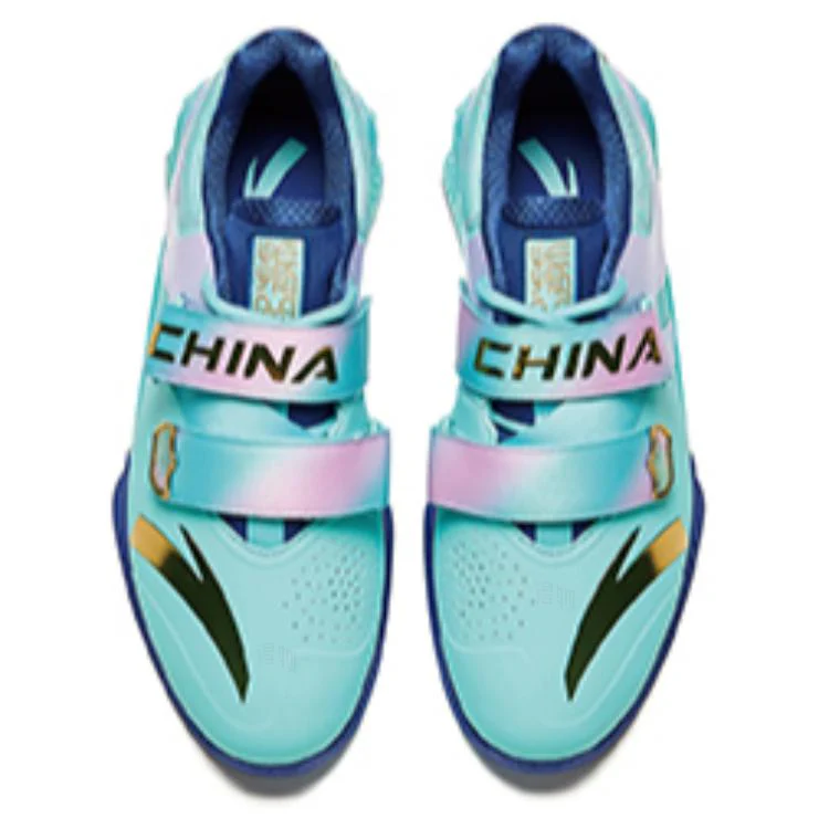Anta Zhen Yue - Weightlifting Shoes Men‘s Blue Pink Gold - Image 3