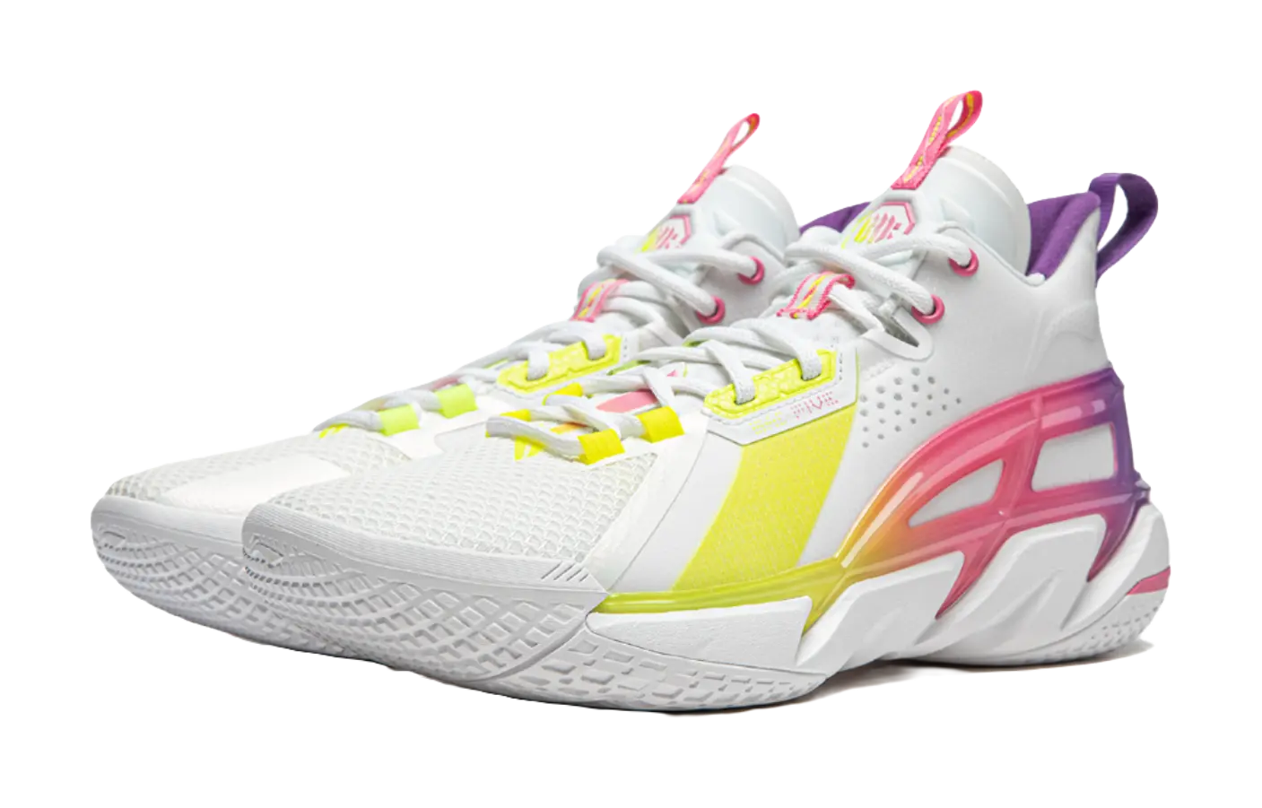 Li-Ning BadFive 4 Basketball Shoes Mens White Yellow Pink Purple - Image 3