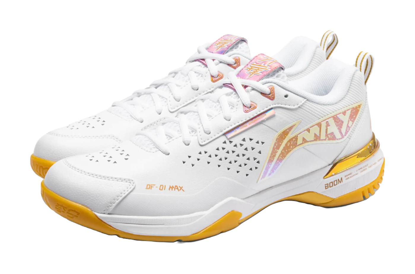 Li-Ning Blade DF-01 Max - Badminton Shoes Unisex White/Silver/Gold - Image 4