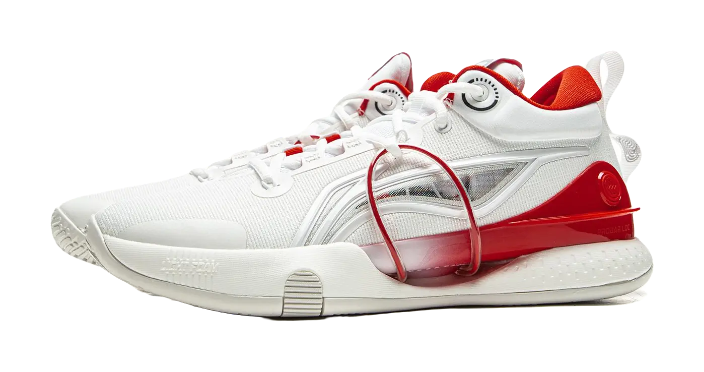 Li-Ning Speed 8 Men's Basketball Shoes - Light Foam, Anti-Slip, Wear-Resistant White/Red - Image 3