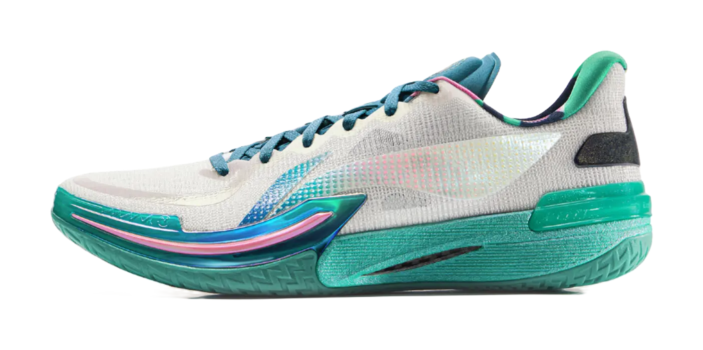 Li Ning Gamma Men's Basketball Shoes Low Top White/Green - Image 2