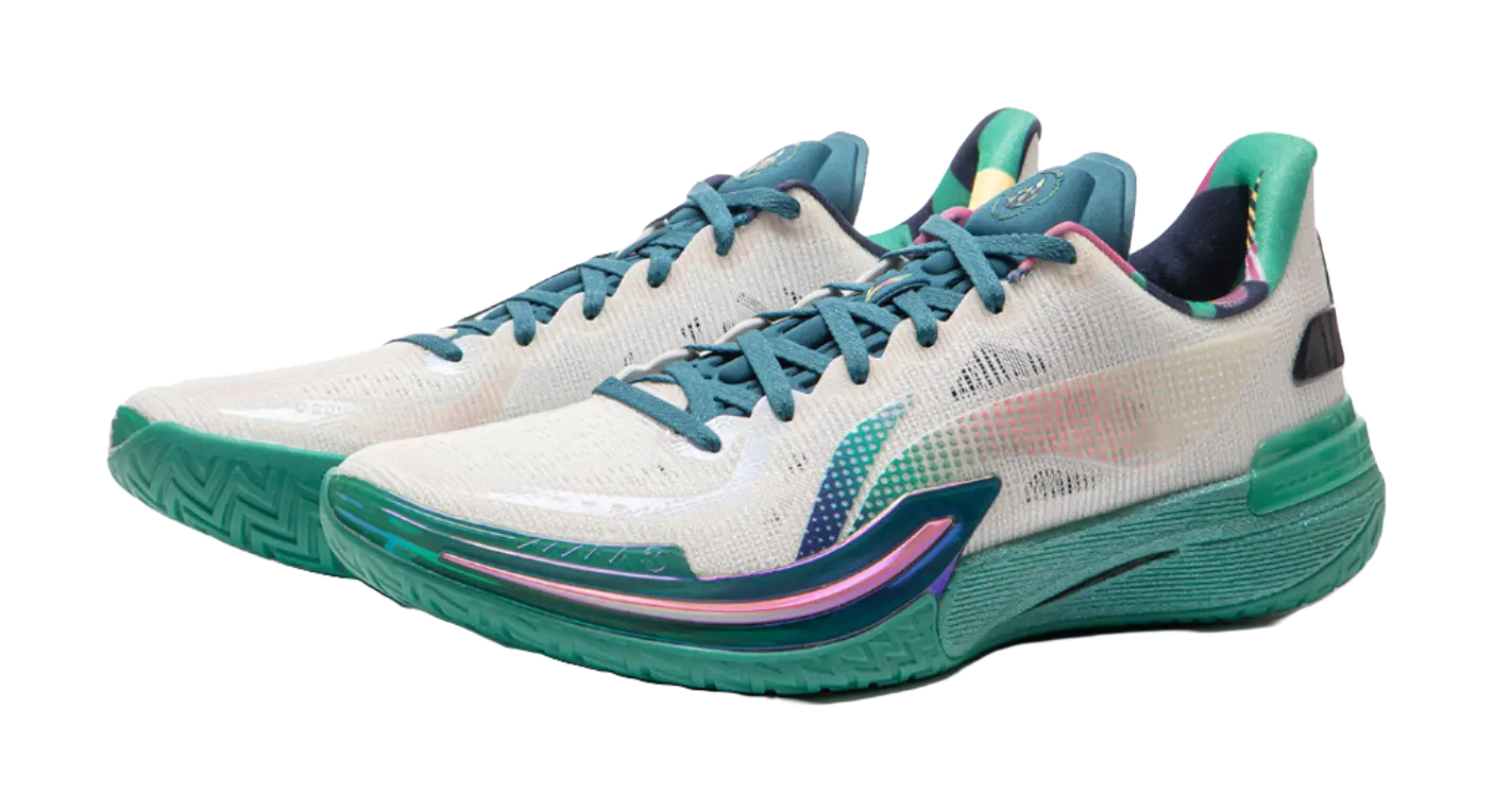 Li Ning Gamma Men's Basketball Shoes Low Top White/Green - Image 4