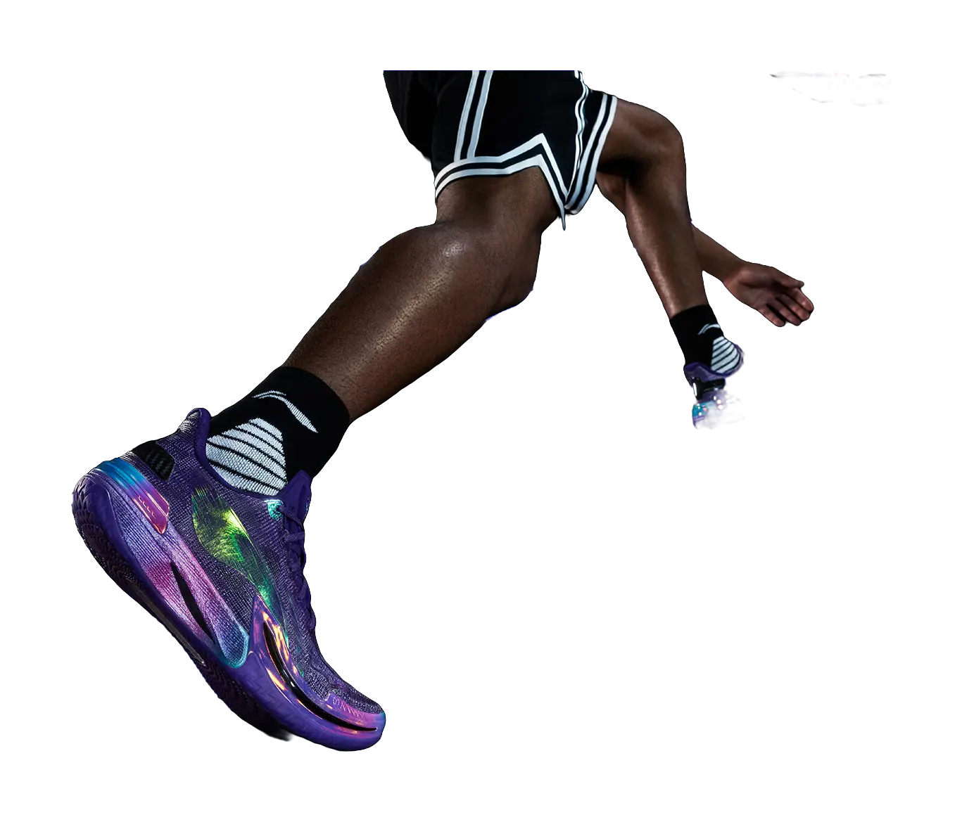 Li-Ning Gamma 1 Men's Basketball Shoes - Anti-Slip, Wear-Resistant, Lightweight, Low-Top, Purple/Yellow/Pink - Image 7