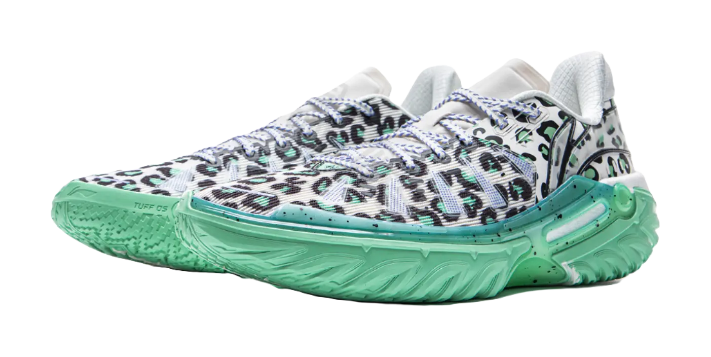 Li Ning Jie Ao 2 Men's Low Top Outdoor Basketball Shoes - White/Black/Green - Image 4