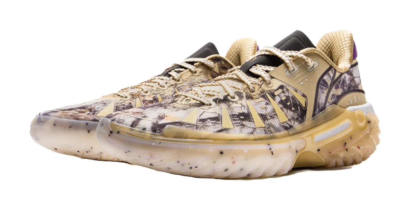 Li Ning Jie Ao 2 Men's Low-Top Basketball Shoes - White/Brown - Image 3