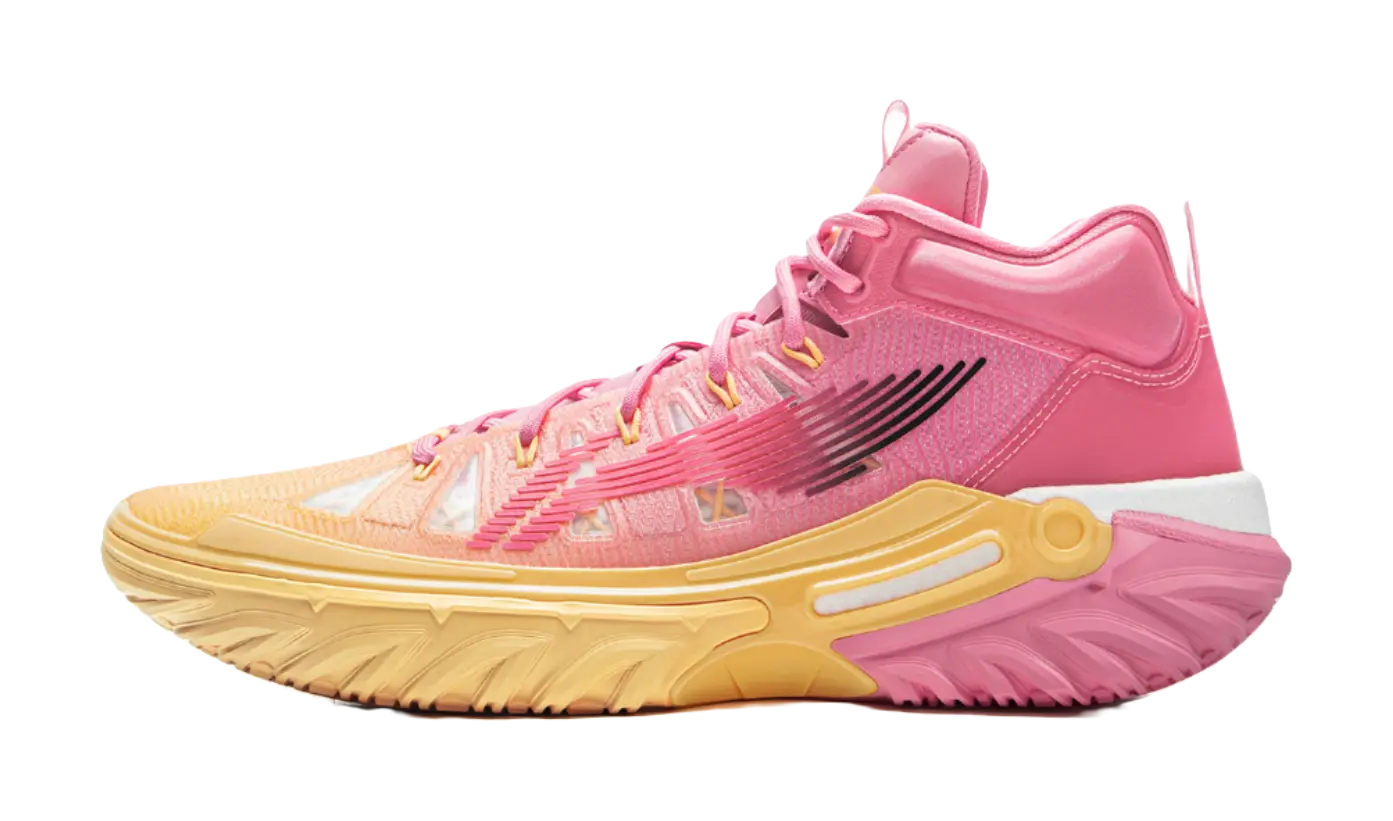Li Ning Jie Ao 2 High Basketball Shoes Men's High Top Fairy Pink/Soft Apricot Yellow - Image 2