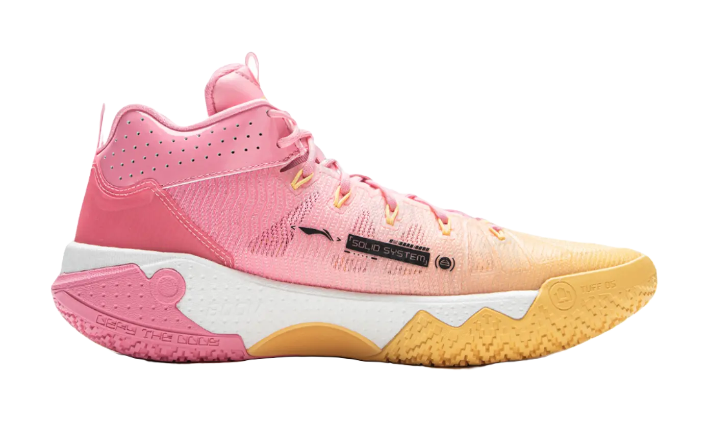 Li Ning Jie Ao 2 High Basketball Shoes Men's High Top Fairy Pink/Soft Apricot Yellow - Image 3