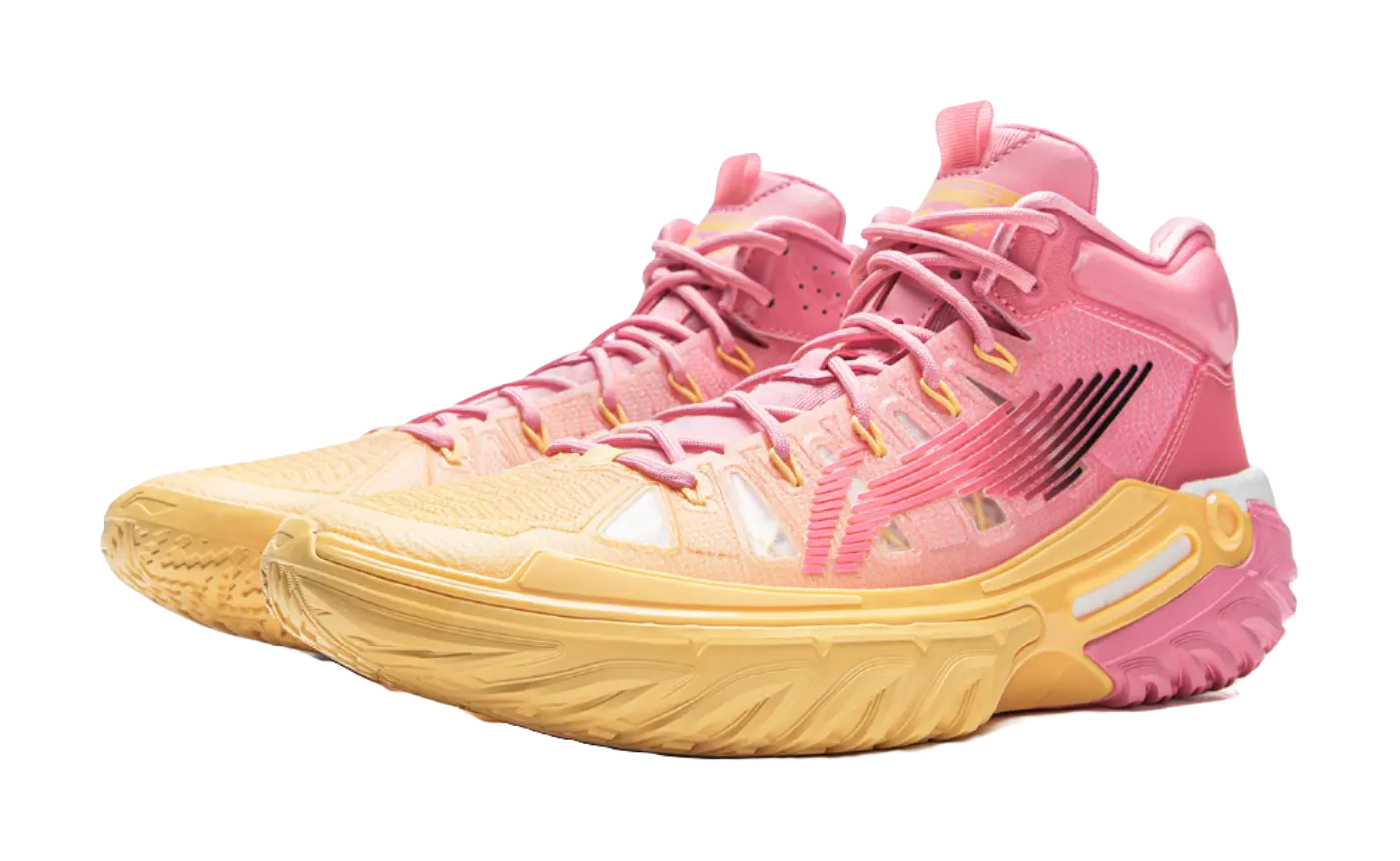 Li Ning Jie Ao 2 High Basketball Shoes Men's High Top Fairy Pink/Soft Apricot Yellow - Image 4