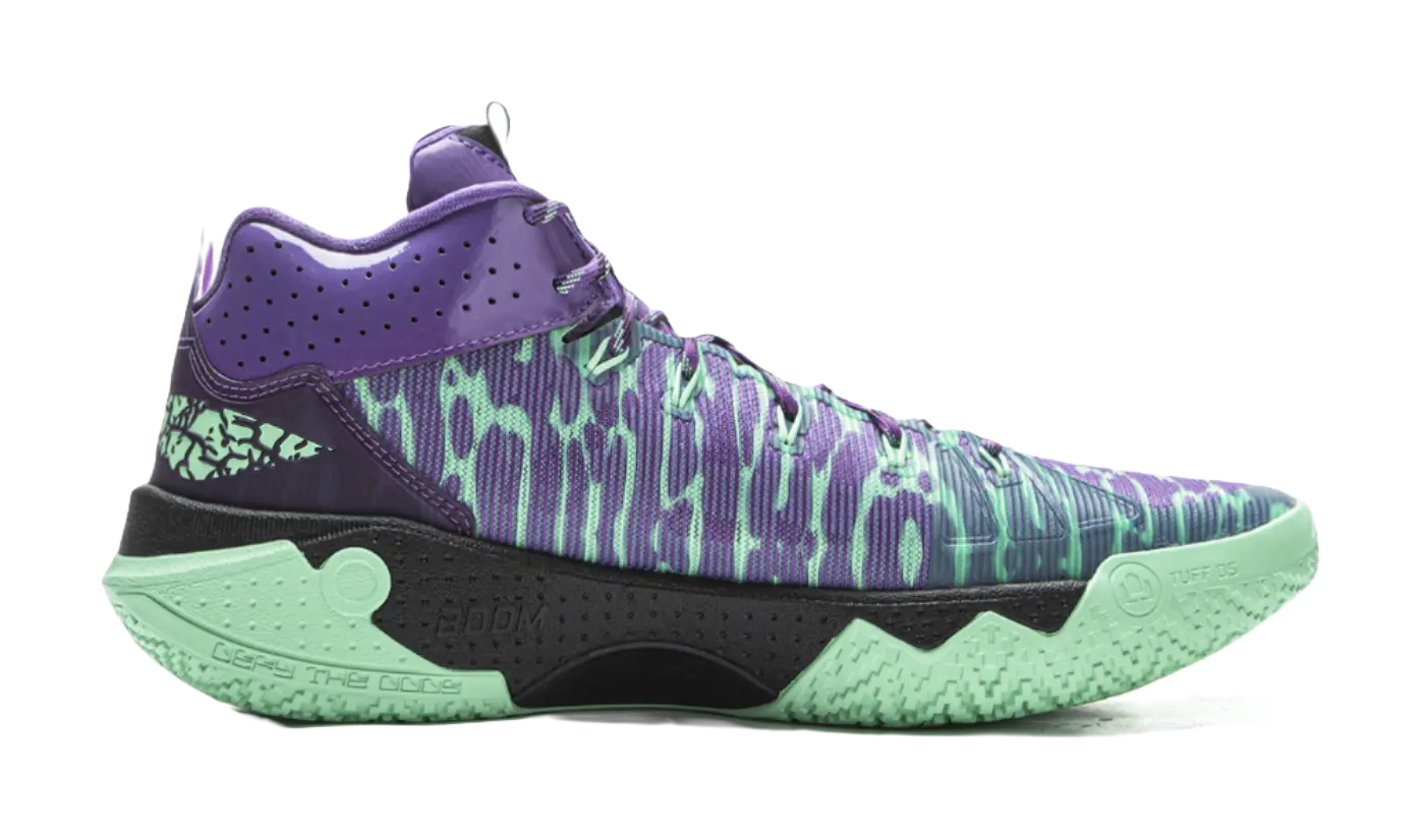 Li Ning Jie Ao 2 High Basketball Shoes Men's Jade Green/Dragon Court Purple - Image 3