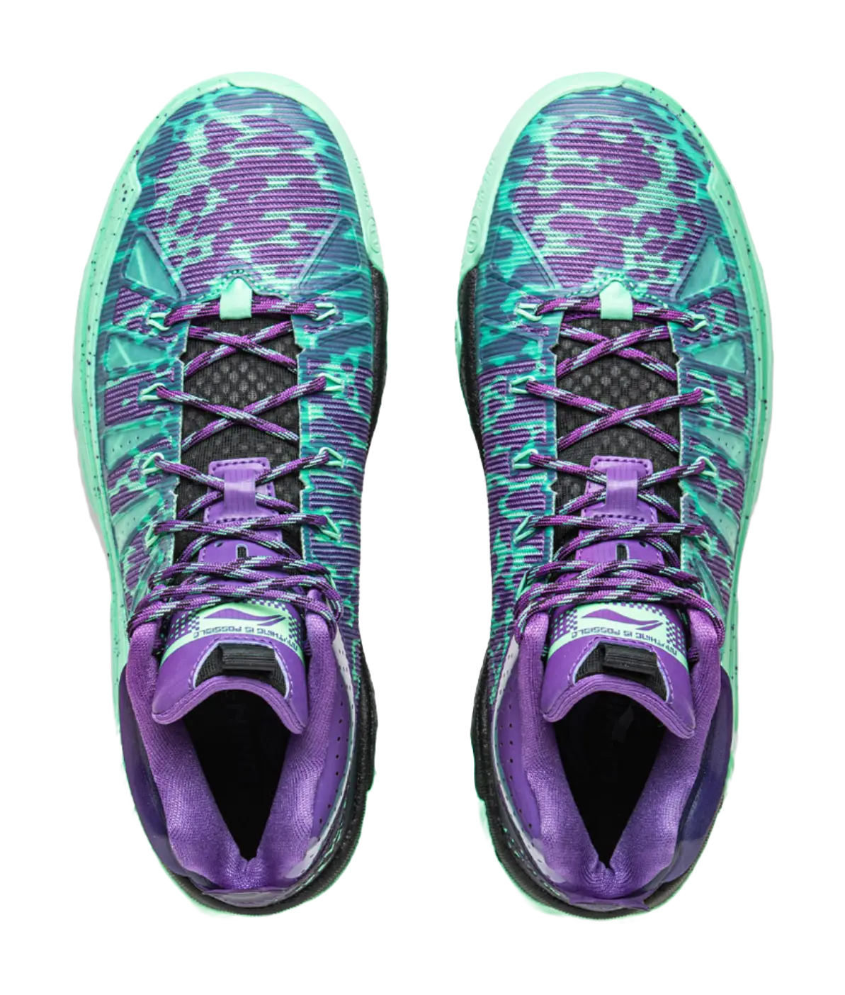 Li Ning Jie Ao 2 High Basketball Shoes Men's Jade Green/Dragon Court Purple - Image 5
