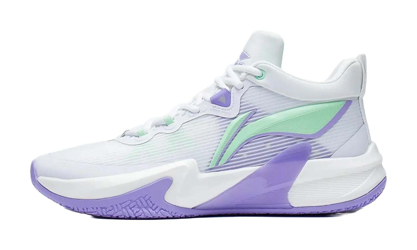 Li Ning Light Speed 1.0 Men's Basketball Shoes Gray/Purple/Green - Image 2