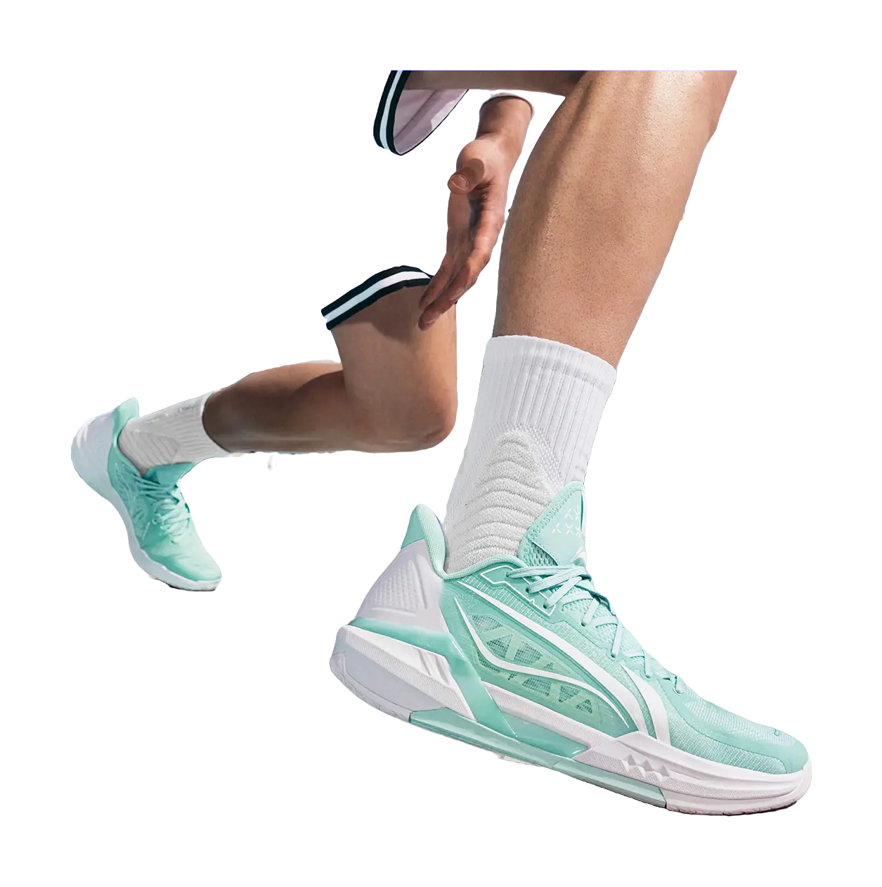 Li Ning Light Speed 3 Men's Basketball Shoes - Low Top Island Blue/White - Image 7