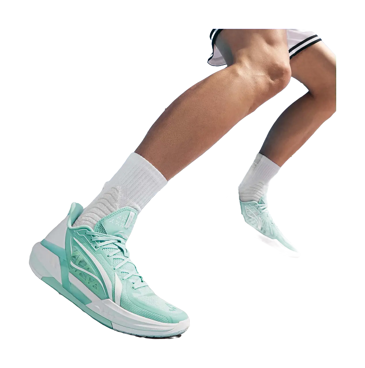 Li Ning Light Speed 3 Men's Basketball Shoes - Low Top Island Blue/White - Image 8