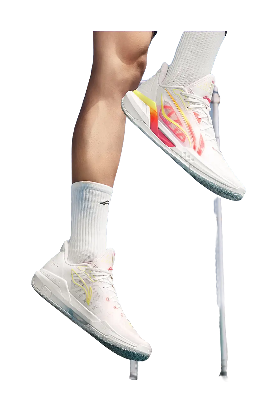 Li Ning Light Speed 3 Men's Low-Top Basketball Shoes White/Pink - Image 8