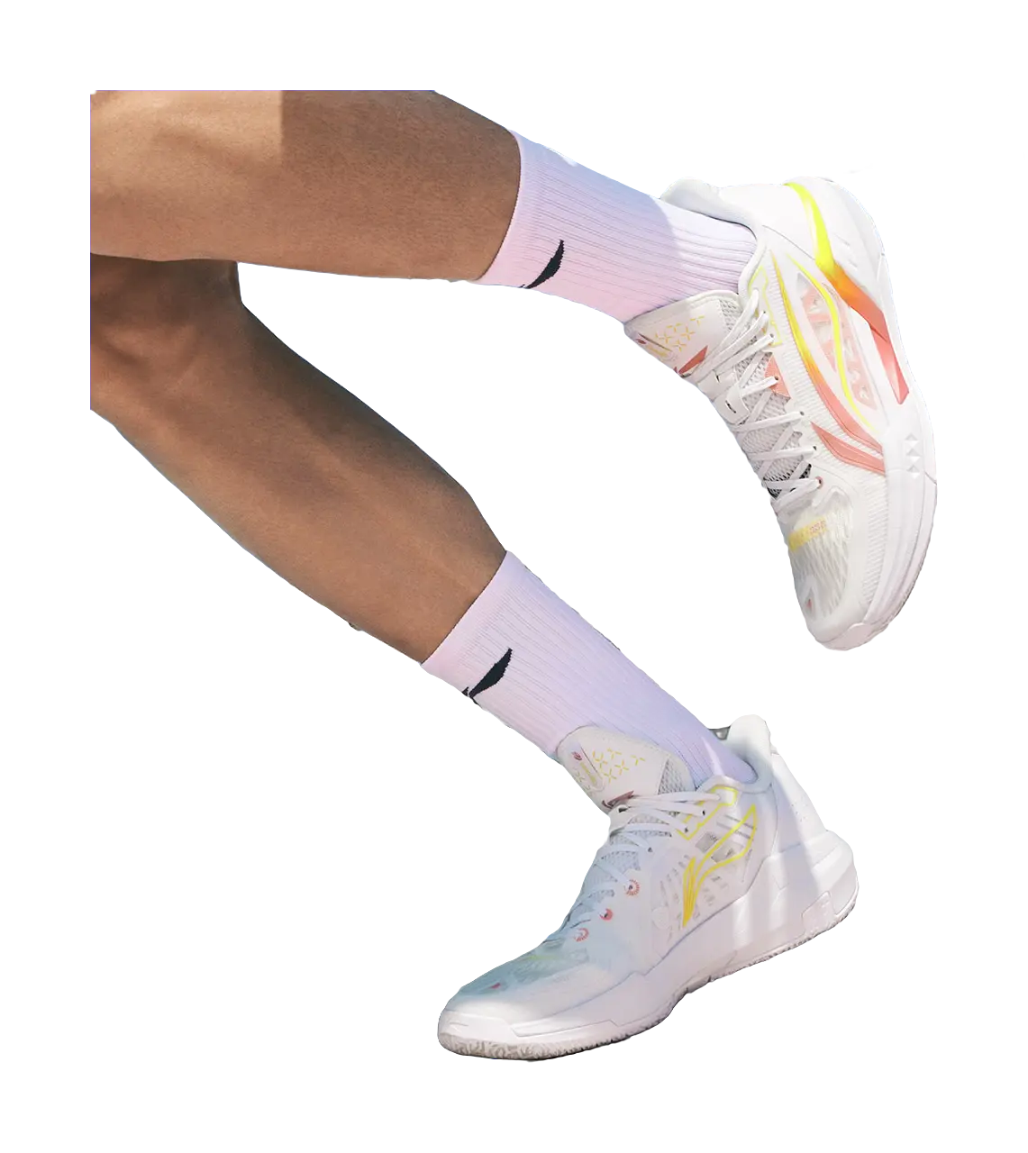 Li Ning Light Speed 3 Men's Low-Top Basketball Shoes White/Pink - Image 9