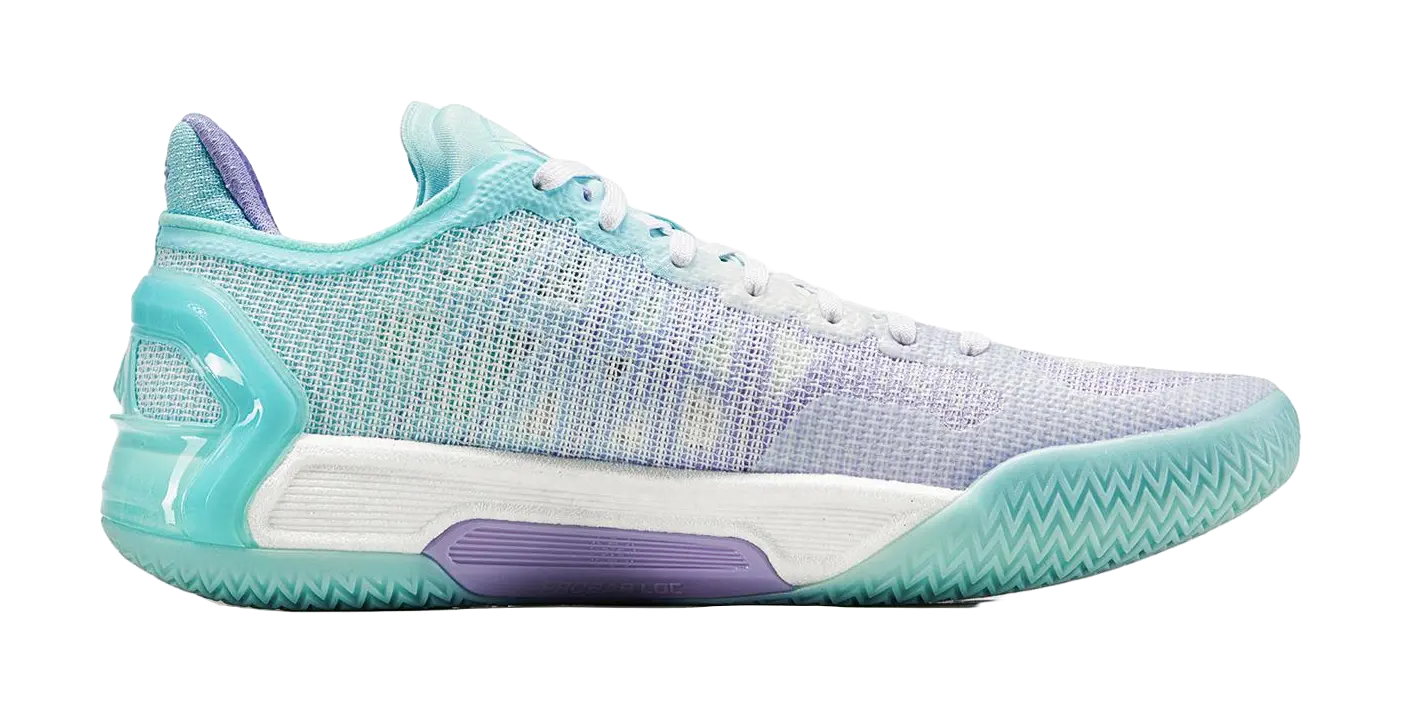 Li-Ning Liren 4 V2 Men's Basketball Shoes Island Blue/Snow Cyan Purple - Image 2