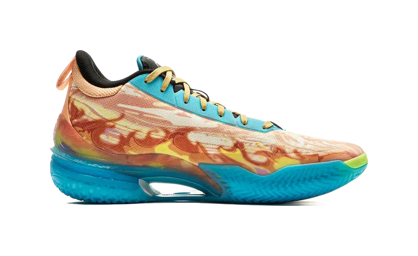 LiNing Knife 5 Basketball Shoes Men's Orange/Blue - Image 2