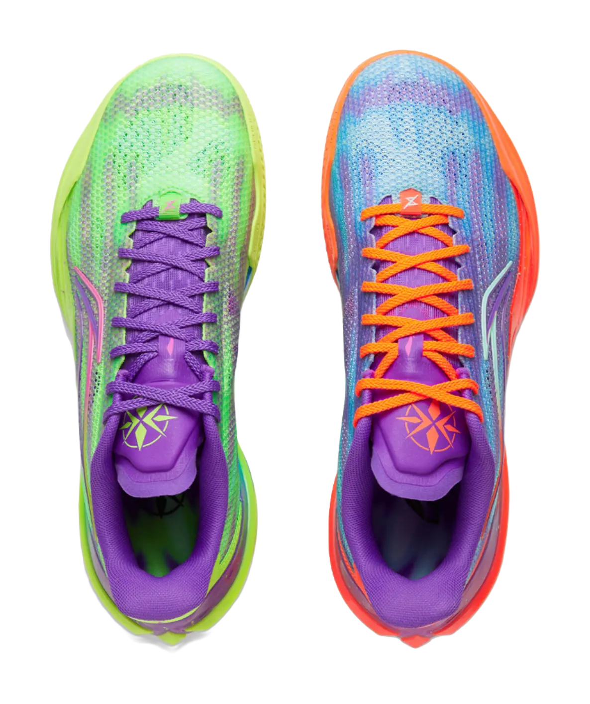 Li Ning Men's Basketball Shoes Low-Top Neon Green/Purple - Image 7