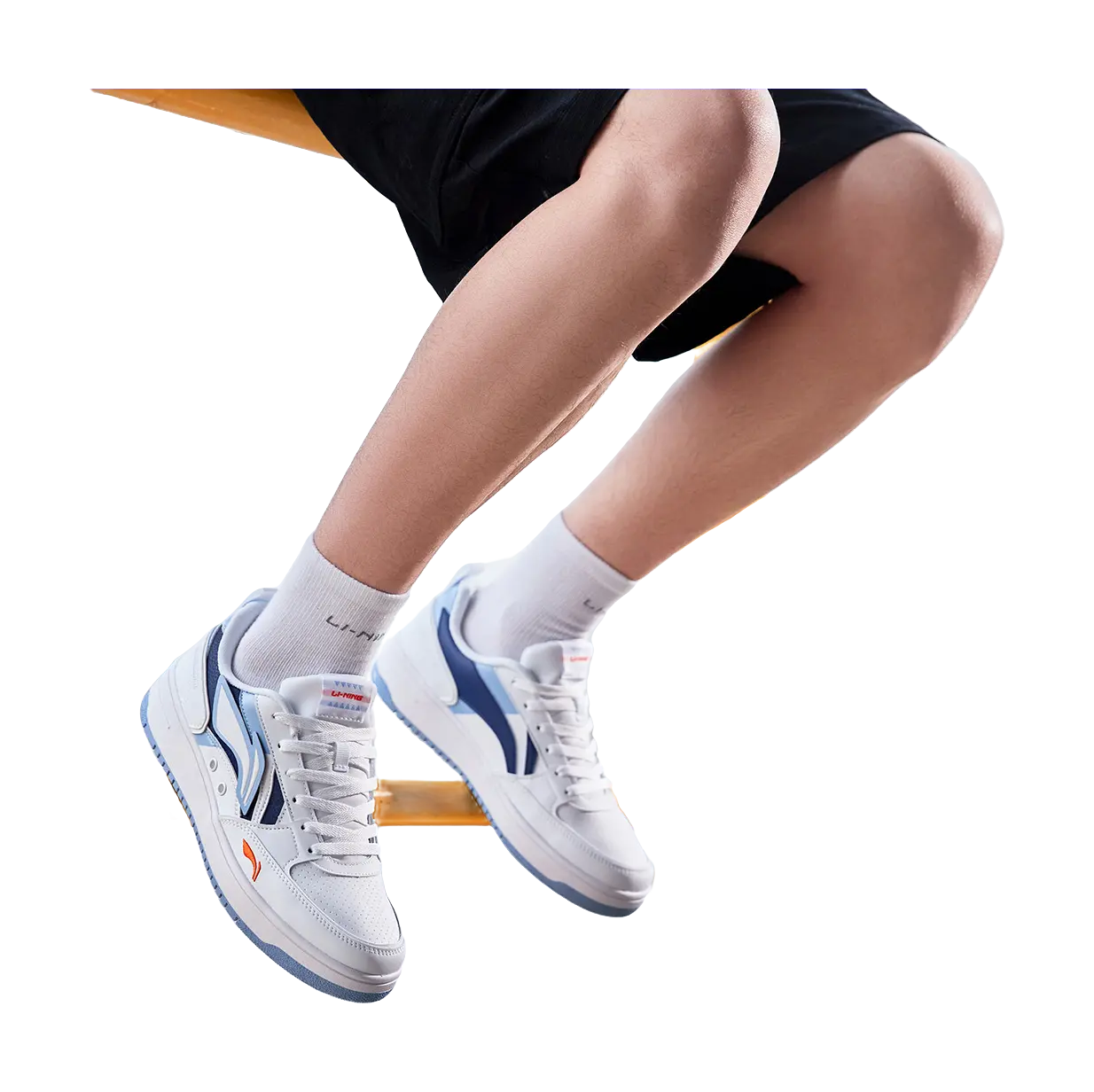 Li Ning Haichuan Men's Skateboard Shoes - Slip-Resistant, Cushioned, Lightweight Low-Tops - White/Aurora Blue - Image 11
