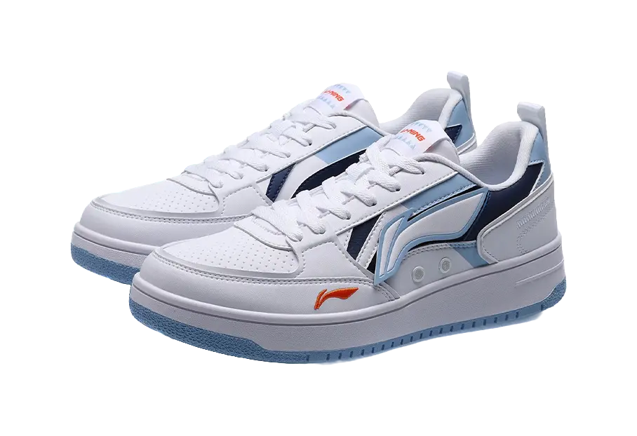 Li Ning Haichuan Men's Skateboard Shoes - Slip-Resistant, Cushioned, Lightweight Low-Tops - White/Aurora Blue - Image 3