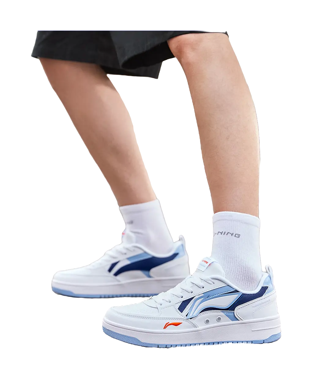 Li Ning Haichuan Men's Skateboard Shoes - Slip-Resistant, Cushioned, Lightweight Low-Tops - White/Aurora Blue - Image 8