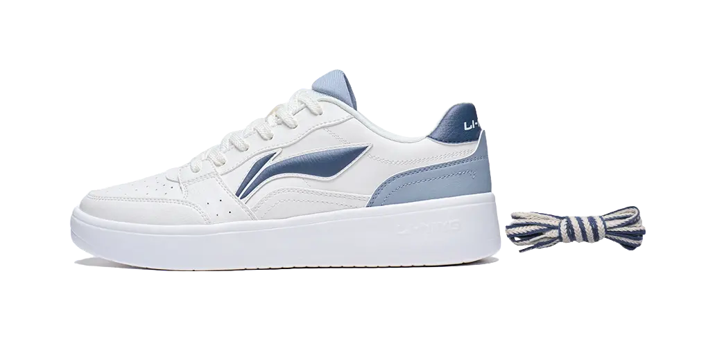 Li Ning Sycee Men's Skateboard Shoes - Slip-Resistant, Cushioned, Abrasion-Resistant, Height-Increasing, White/Blue - Image 5