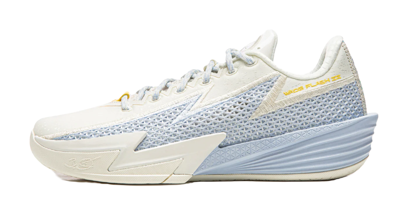 Li Ning Wade Flash 2 Men's Basketball Shoes Cushioning Slip-Resistant Breathable Low-Top Sneakers White/Blue